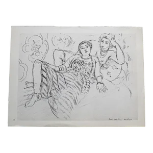 Vintage Signed Henri Matisse Mid 20th Century Reclining Females Lithograph