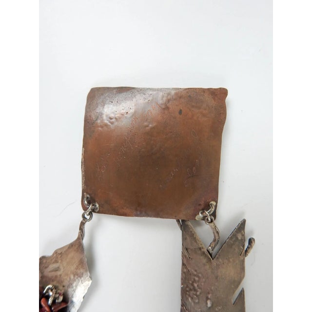 Vintage 1991 Artist Made Sterling Copper Agate Necklace & Earrings For Sale - Image 12 of 12