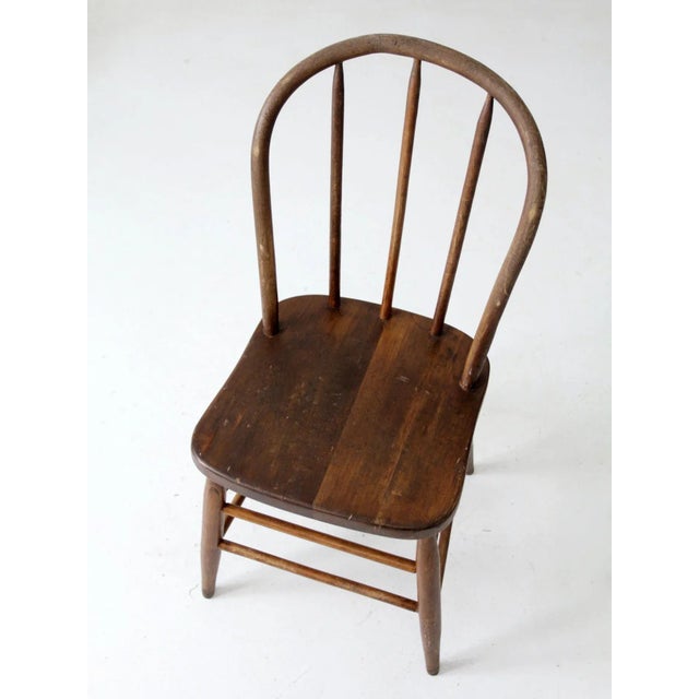 Wood Antique Spindle Back Chair For Sale - Image 7 of 10