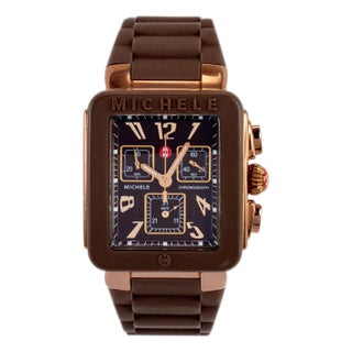 Michele Tahitian Jelly Bean Mww06l000007 Brown Chronograph Quartz Steel Watch For Sale
