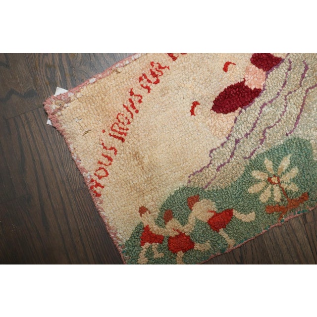 American Mini American Hooked Rug no. j5106 For Sale - Image 3 of 6