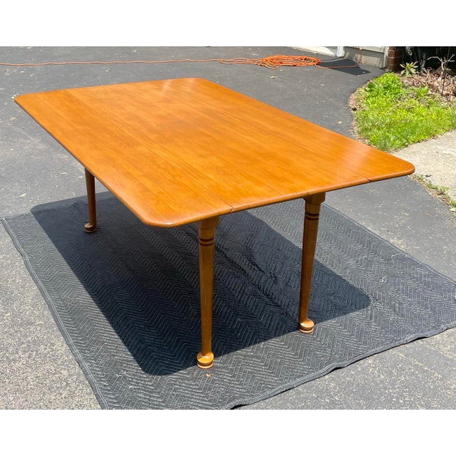 Conant Ball Drop Leaf Maple Harvest Table For Sale - Image 6 of 12