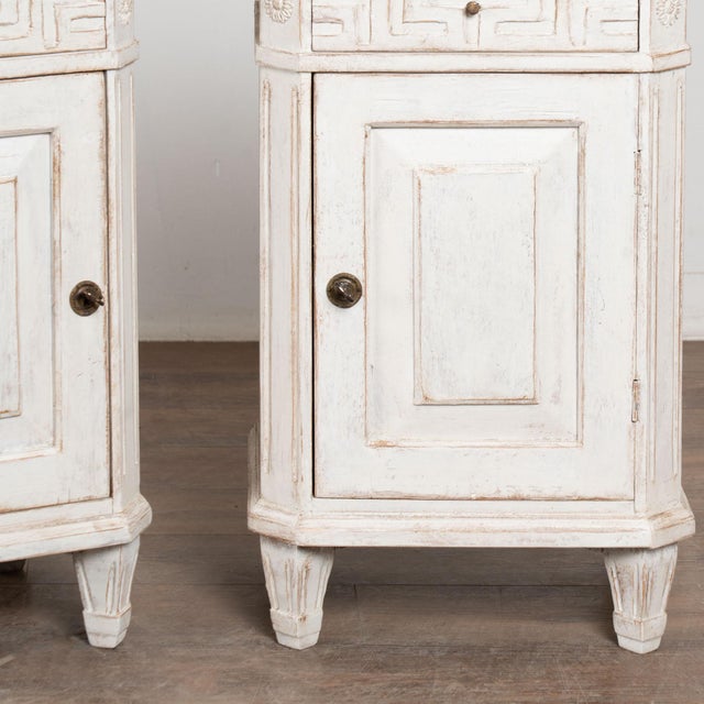 Early 20th Century Swedish White Nightstands, Pair For Sale - Image 11 of 12
