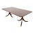 Baker Furniture Style Georgian Banded Mahogany Double Pedestal Extension Dining Table, Newly Refinished For Sale