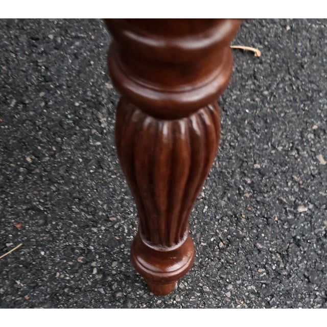 Wood Pair of Vintage British Colonial-Style Hand-Caned Benches / Low Tables For Sale - Image 7 of 12