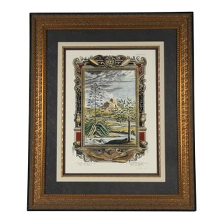 Late 19th Century Antique Etching by Johann J. Scheuchzer, After Prinz, "Aloe and Aquas", Framed For Sale