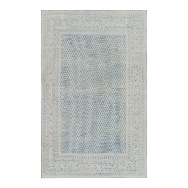 Vintage Turkish Rug in Blue With Geometric Paisley Patterns, From Rug & Kilim For Sale