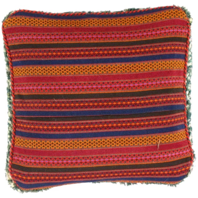 This Gabbeh pillow is made of high-quality LAMBS WOOL The piece was crafted with good workmanship. Gabbeh rugs are made by...