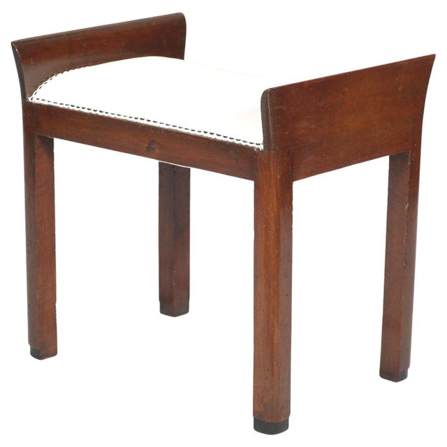 French Art Deco Stool in Walnut attributed to Dominique, Andre Domin and Marcel Genevriere, 1925, in Good conditions....