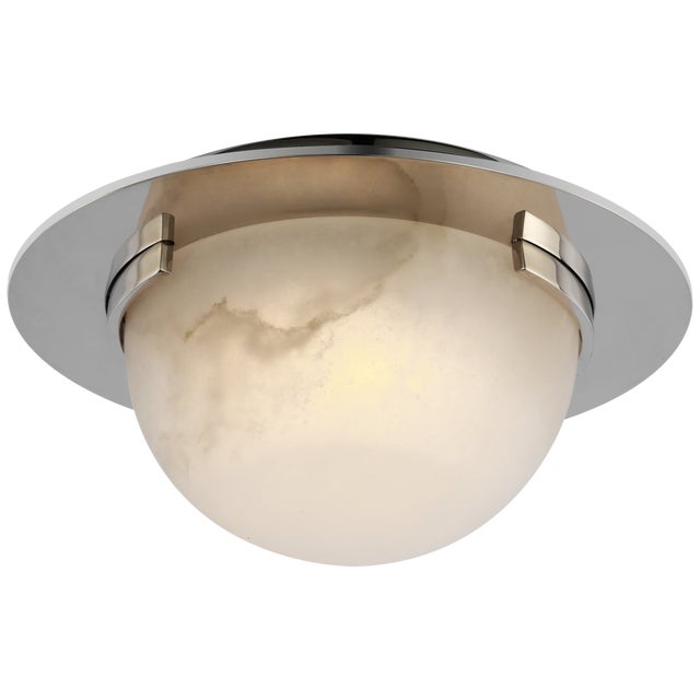 Melange 6" Solitaire Flush Mount in Polished Nickel with Alabaster Designer: Kelly Wearstler Canopy: 4.5" Round Mounting:...