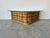 Mid-Century Modern Vintage Coastal Rattan Triangular Coffee Table With Glass Top/ Sold For Sale - Image 3 of 12
