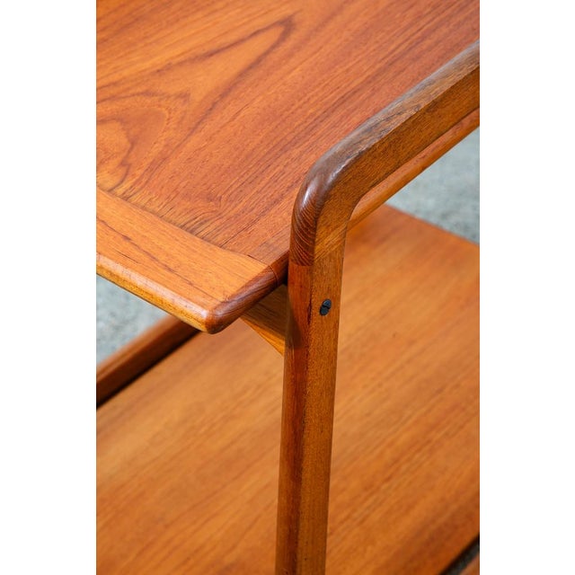 1960s Mid Century Danish Modern Serving Cart Trolley Teak Wood Rolling Bar Sika Mobler, Attributed For Sale - Image 10 of 11