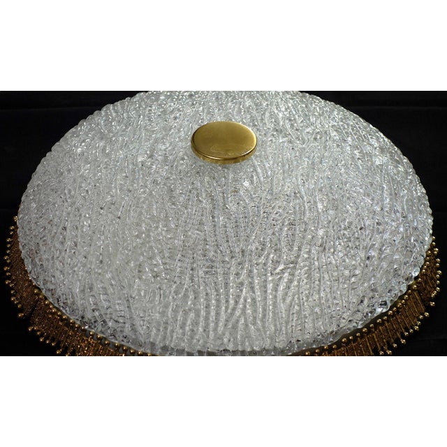 Mid-Century Modern Vintage Ceiling Lamp in Brass and Frosted Glass from Palwa, 1960s For Sale - Image 3 of 9