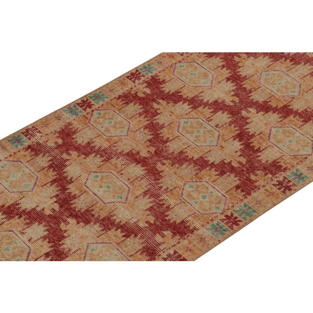 2010s Rug & Kilim’s Distressed Bokhara Style Runner in Red, Beige & Gold Medallions For Sale - Image 5 of 7