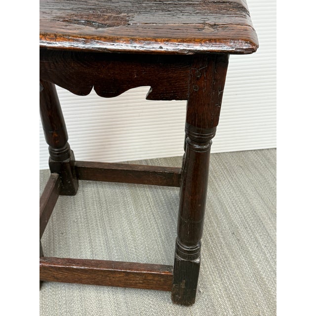 18th Century Antique English Oak Joint Stool For Sale In San Francisco - Image 6 of 11