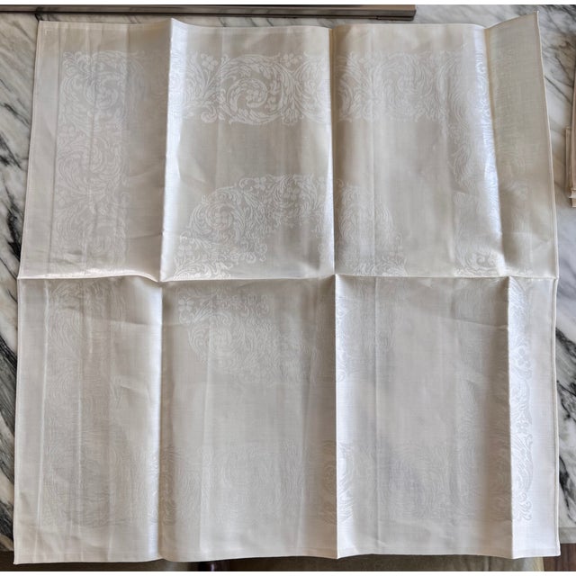 Made in Ireland Mid-Century Fine Damask Napkins - Set of 6 + 1 For Sale - Image 14 of 17
