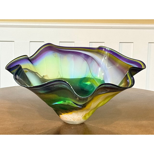 1980s Michael Hansen Art Deco "Floppy" Centerpiece Bowl For Sale - Image 4 of 9