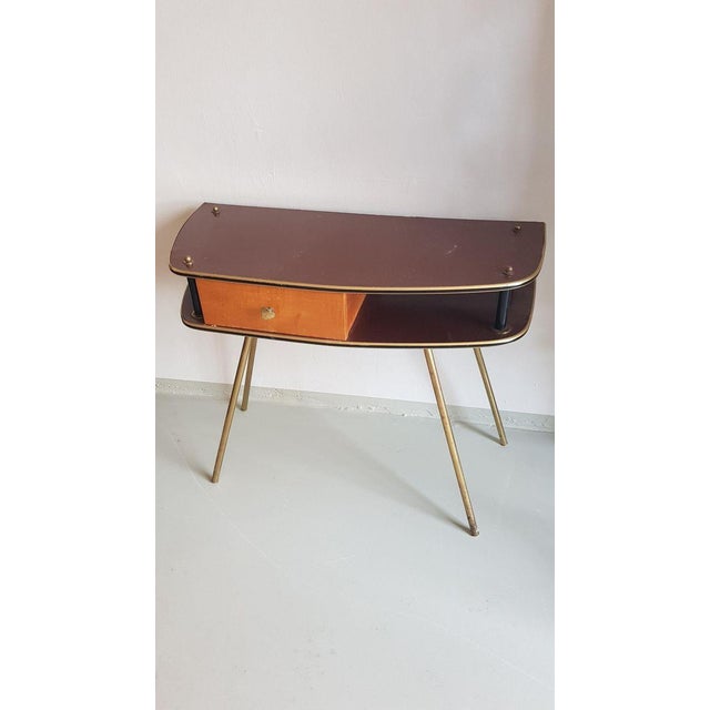 Kidney-Shaped Hallway Cabinet with Storage and Drawer, 1950s, in Good conditions. Designed 1950 to 1959