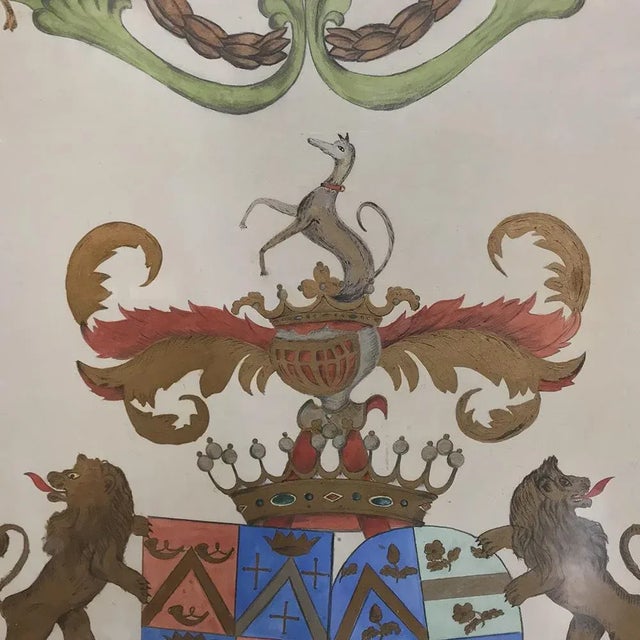 19th Century Framed Painting of Family Crests For Sale - Image 9 of 12