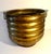 Solid Brass Ribbed Jardiniere Planter with Decorative Ring Handles For Sale In Los Angeles - Image 6 of 12