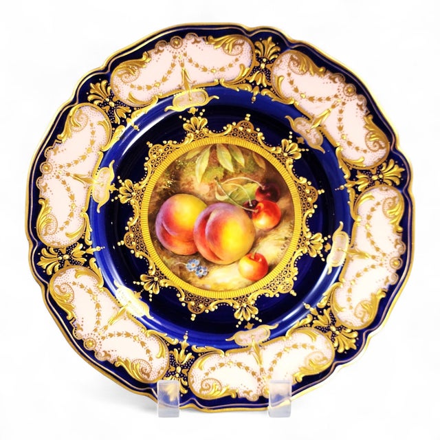 Fruit Cabinet Plate by R. Sebright for Royal Worcester / Maple London, 1921 For Sale - Image 15 of 15