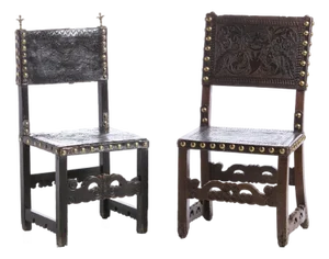 Set of Chairs in Chestnut and Walnut