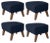 Blue and Smoked Oak Sahco Zero Footstools by Lassen, Set of 4 For Sale