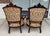 Early 20th Century Pair of Antique Eastlake Walnut Parlor Chairs With Floral Upholstery For Sale - Image 5 of 15
