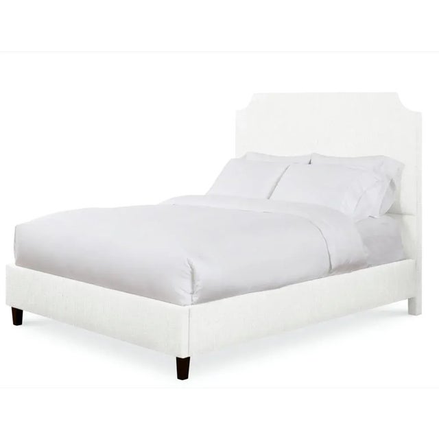 Modern Reagan Twin Bedframe, Ivory Linen For Sale - Image 3 of 4