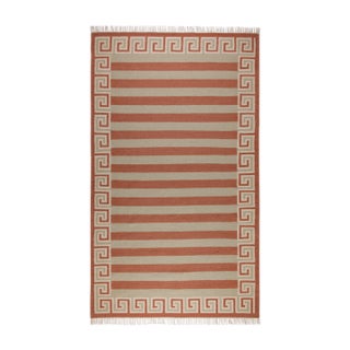 Part & Parcel Goods Wool Stripe Rug, 8' x 10', Celadon, Topaz and Eggshell For Sale