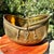 English Mid 20th Century Large Sold Brass Decorative Basket With Tassel Accents and Movable Handle For Sale - Image 3 of 12