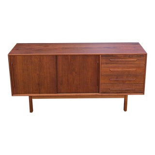 1950s Danish Modern Teak Credenza For Sale