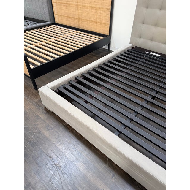 King Size Restoration Hardware Modena Tufted Platform Bed Frame For Sale - Image 11 of 12