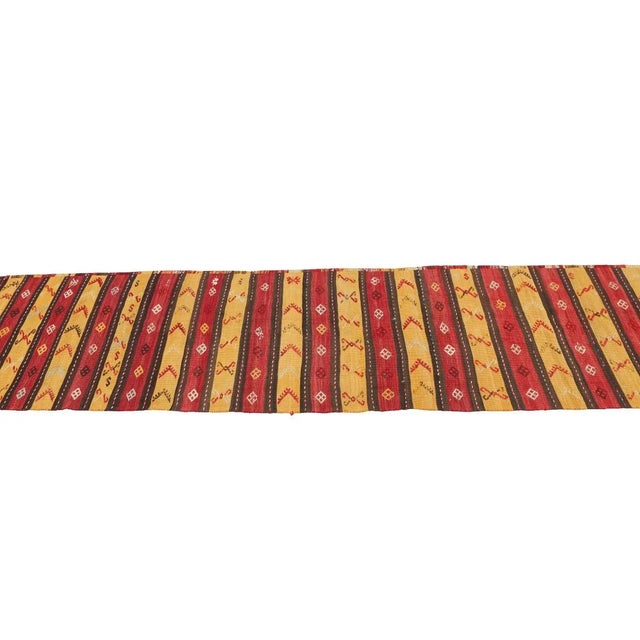 Mid 20th Century Vintage Striped Turkish Kilim Runner For Sale - Image 4 of 7