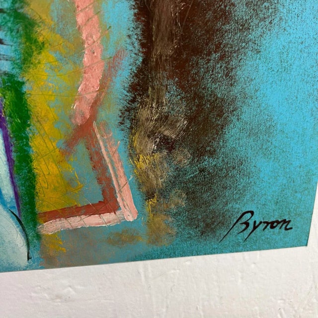 1980s Byron Gálvez Modernism Dreamy Blue Abstract Artwork Mexico For Sale - Image 10 of 11