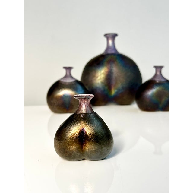 Glass Art Vases by Bertil Vallien for Kosta Boda, Sweden, 1980s, Set of 4 For Sale - Image 12 of 18