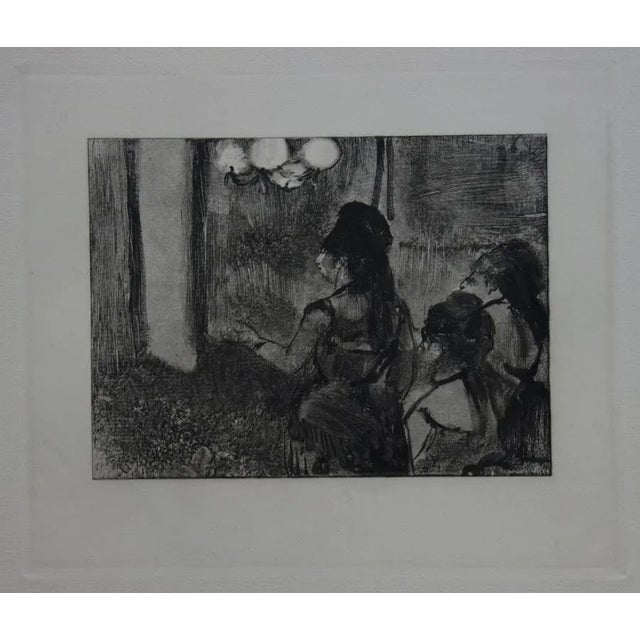 Edgar Degas Three women at the salon Original engraving (etching and aquatint) after a monotype On Rives Vellum 25 x 32 cm...
