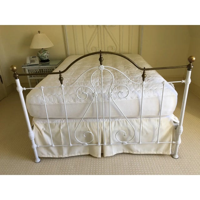 Late 19th Century Antique Iron Bed Frame (Mattress & Skirt Not Included) For Sale - Image 4 of 4