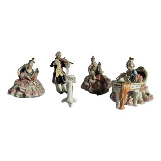 Vintage Dresden Art Lace Figurines, 1960s, Set of 5 For Sale