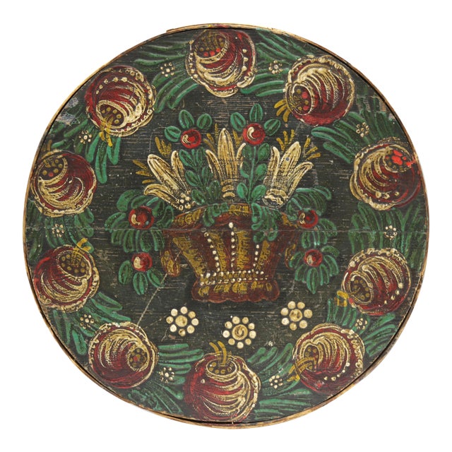 Mid 19th Century Antique Hand-Painted Wedding Box For Sale