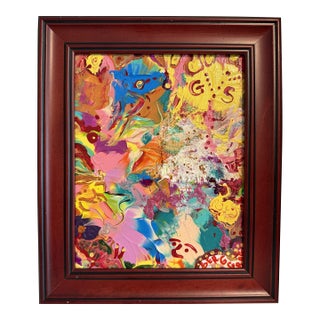 Serg Graff "Fabric of Joy" Abstract Painting Acrylic on Canvas Framed Art, Coa For Sale