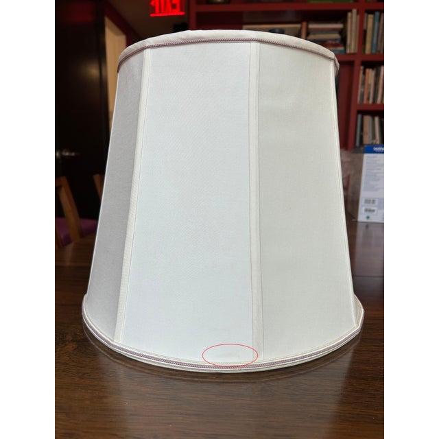Pair of Silk Lampshades With Lavender Trim For Sale - Image 9 of 9