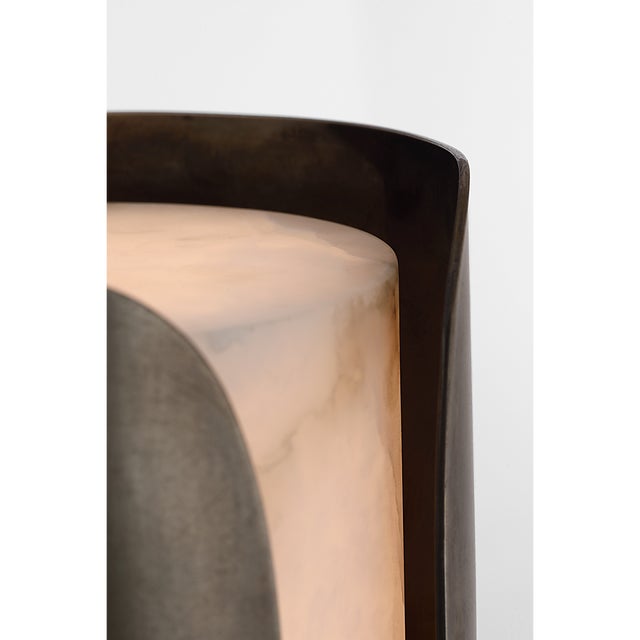 Modern Anne-Marie Barton for Visual Comfort Signature Armise 29" Sconce in Mottled Pewter with Alabaster For Sale - Image 3 of 14