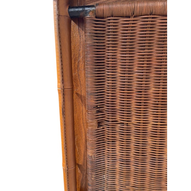 Stitched Leather and Rattan Chest of Drawers by Jacques Adnet, 1955 For Sale - Image 13 of 16