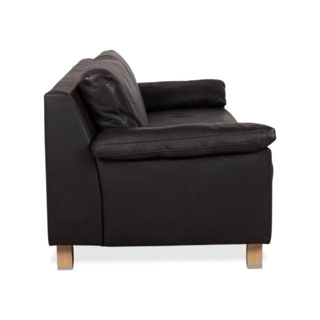 Leather Dark Brown Three-Seater Sofa from Ewald Schillig For Sale - Image 9 of 12