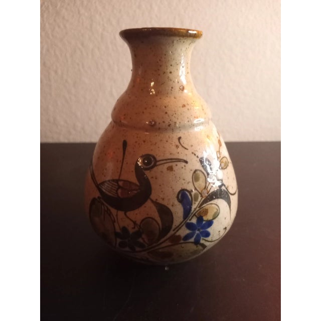 Contemporary 1970s Mexican Tonala Glazed Bud Vase For Sale - Image 3 of 7