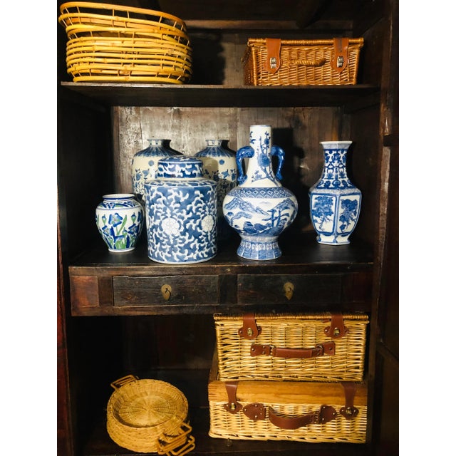 Antique Chinese Chinoiserie Red Lacquer Armoire Cabinet For Sale - Image 10 of 13