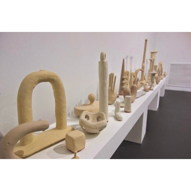 Ceramic Postmodern Abstract Matte Glazed Terracotta Surrealist Sculpture by Zimra Beiner For Sale - Image 7 of 7