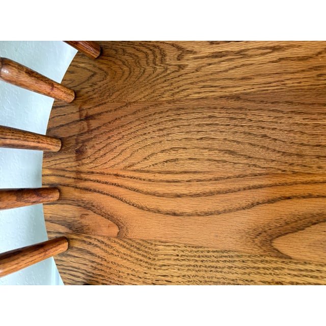 Pair of Mid-Century h.w. Hull & Sons Solid Oak Windsor Dining Chairs For Sale - Image 9 of 17