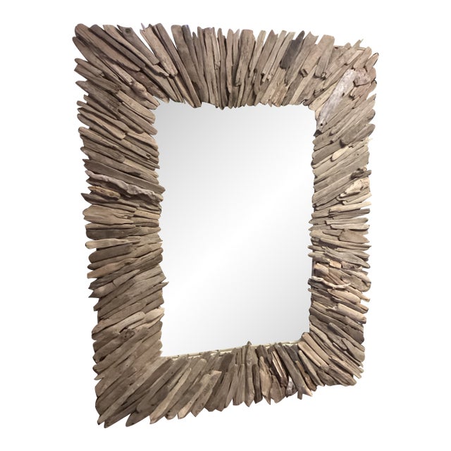 1960s Large Handcrafted Driftwood Mirror For Sale